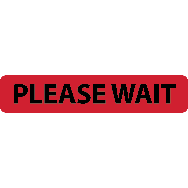 Identity Group Please Wait Bar, Red, 15" 8622XR